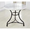 Furniture Marble Bistro Table Height Adjustable Round Top Black Iron Base Dining Room Kitchen Small Space Home Decor 3