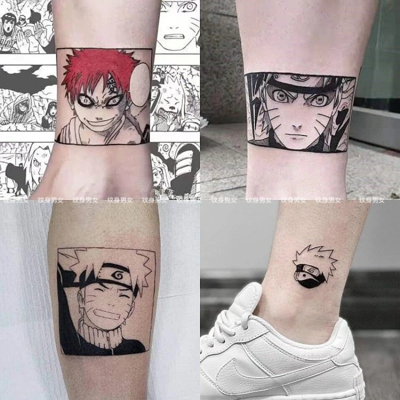 Impermeável bidimensional Naruto Uzumaki tatuagem adesivos, de longa  duração, quadrinhos japoneses, Kakashi Gaara, masculino e feminino -  AliExpress