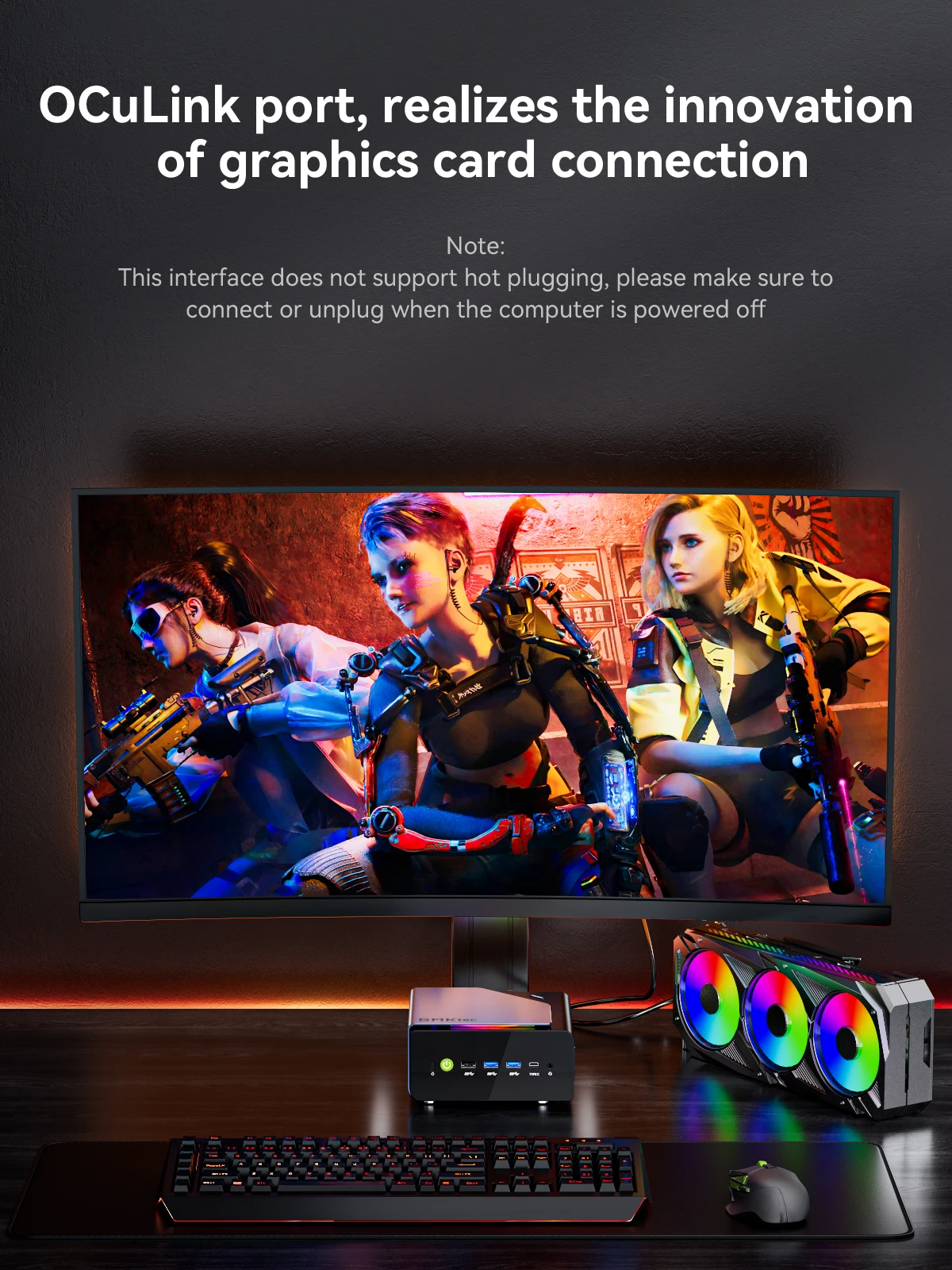 GMKtec Mini PC K12 Nucbox AMD Ryzen™ 7 H 255 WiFi 6 BT 5.2 Dual 2.5G LAN OCulink Desktop Computer