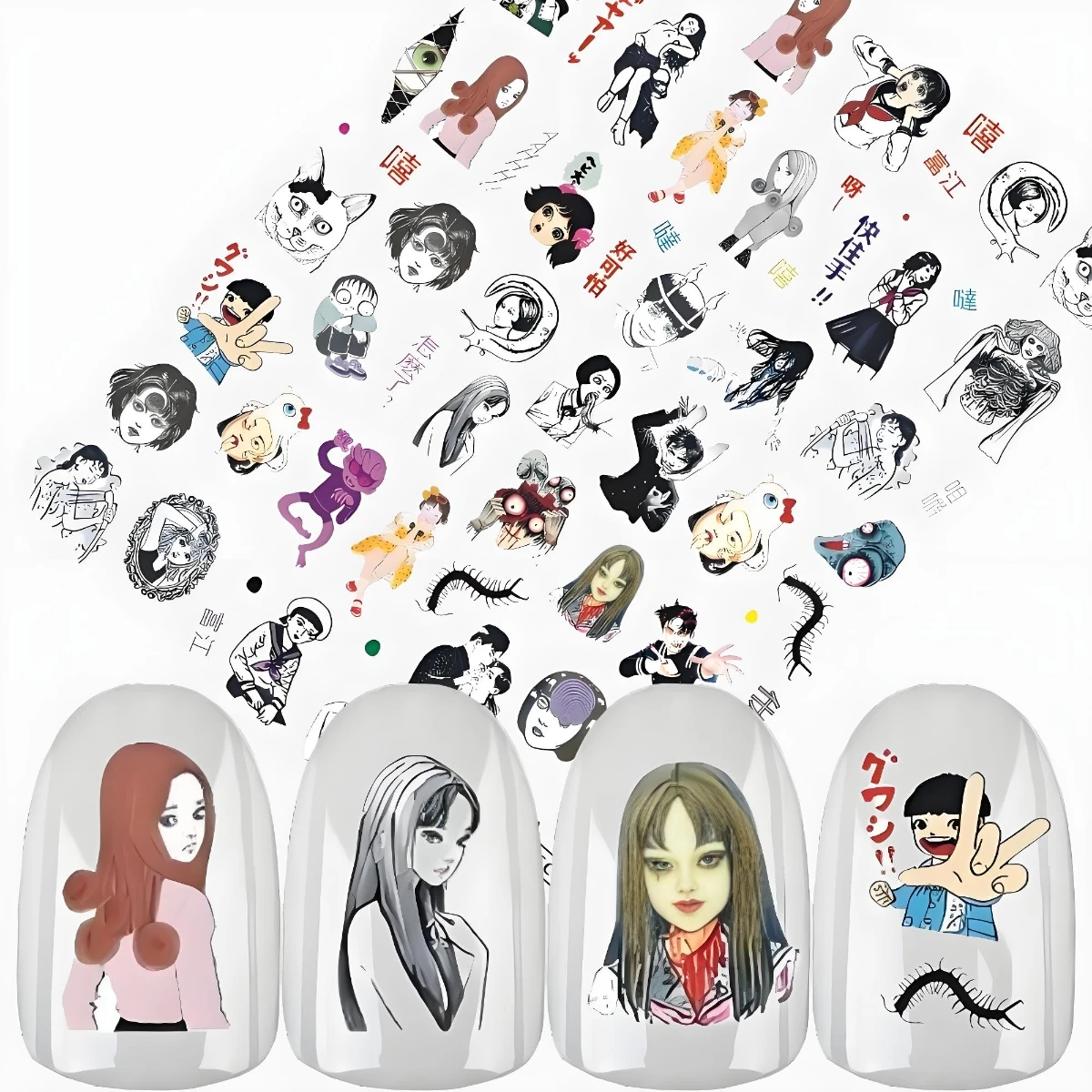 TSC-380 かわかみ とみえ,Tomie,Kawakami Tomie,Anime 3d Nail Art Stickers Nail Stickers