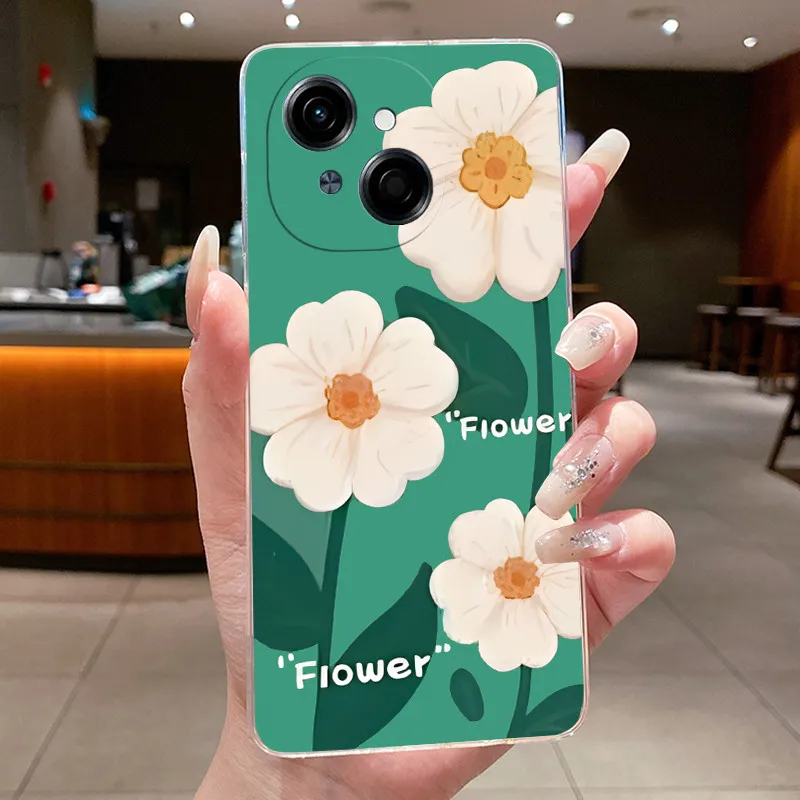 Beautiful Flower Clear Soft Silicone Phone Case Cover