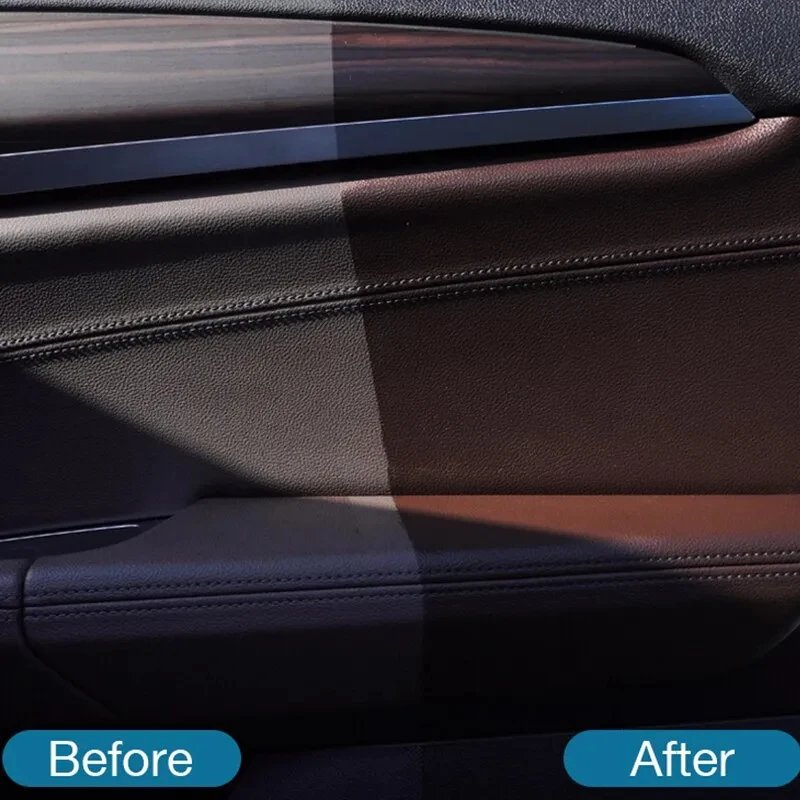 Plastic Leather Restorer Interior Trim Conditioner Polish Shine Cleaner Restore New Black Color Fading Repair Car Care Detail 3