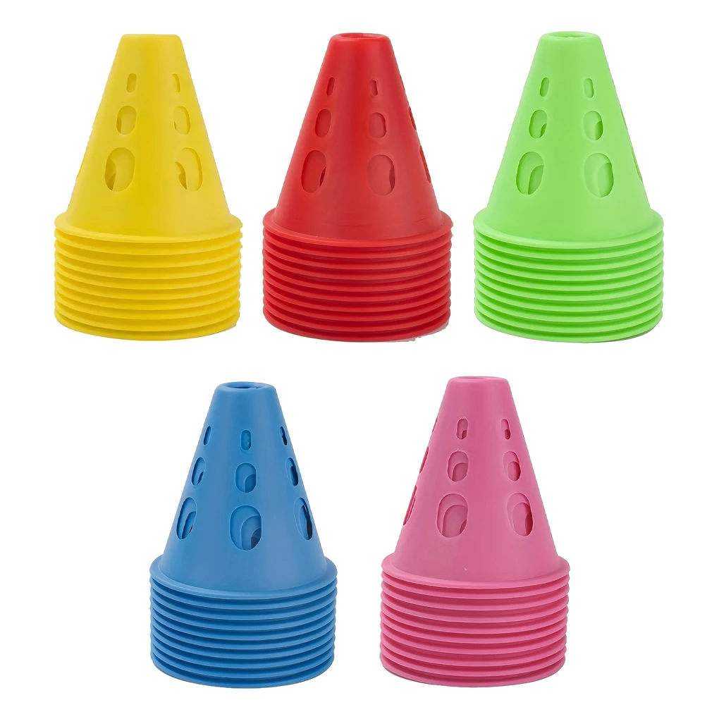 Plastic Road Cone 10pcs Traffic Control Solution For Soccer Training And Stadium pink