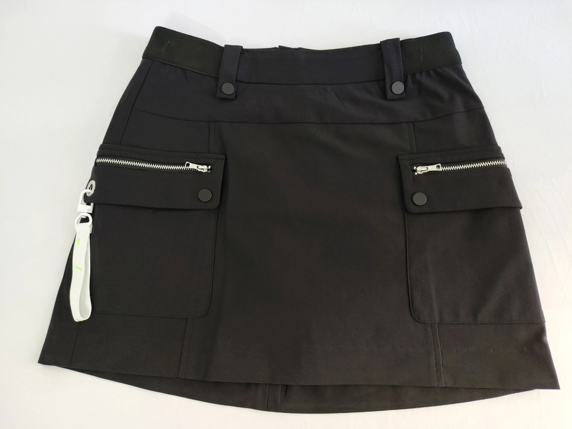Women's Golf Short Skirt Stretch Elastic Band Big Zippered Pocket Casual Bottom with Short Pants