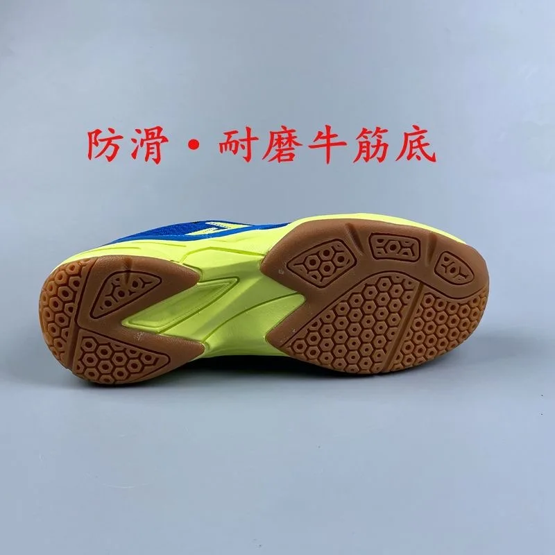 남성용 전문 탁구화, 파란색 스포츠 신발, 착용 가능한 실내 코트 신발, 미끄럼 방지 배드민턴 신발