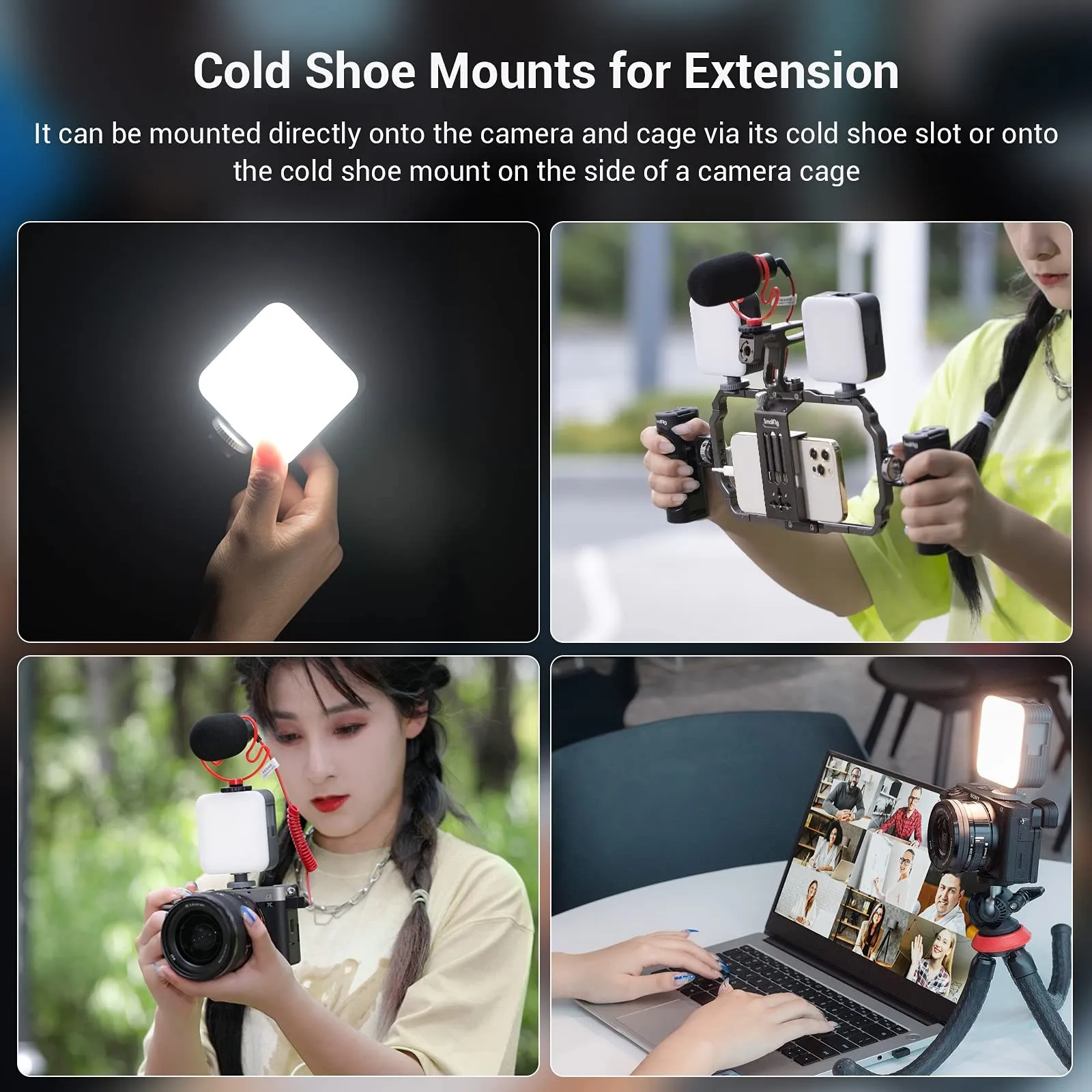 P96 LED Video Light Mini LED Camera Lights 2200mAh 6500k Zoom Photo Video Lighti