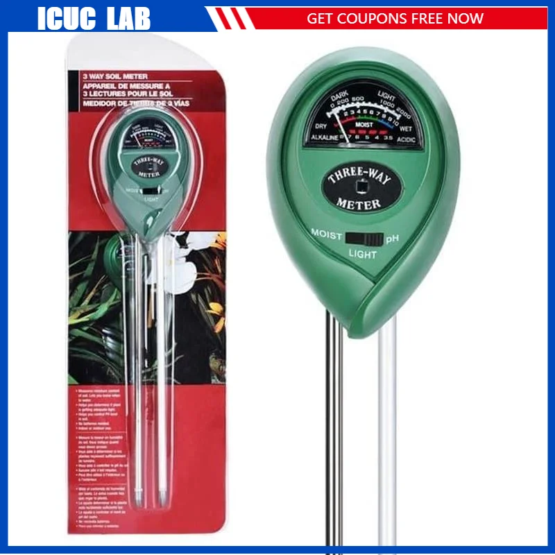 

High Quality Portable 3 In 1 Soil Water Moisture Humidity Meter Ph Tester For Garden Plant Flower Light Testing