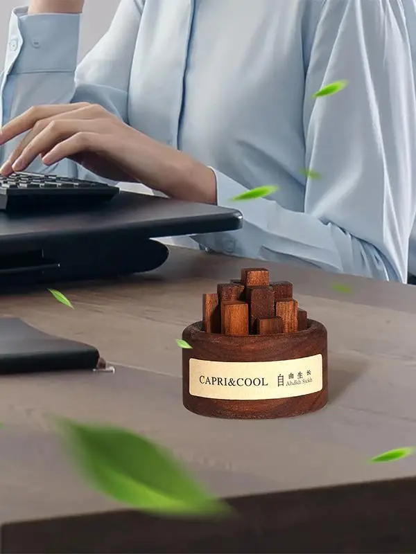 Creative Wooden Aromatherapy Essential Oil Diffuser Waterless Wooden Diffuser Home Office Car Flameless Decoration Crafts