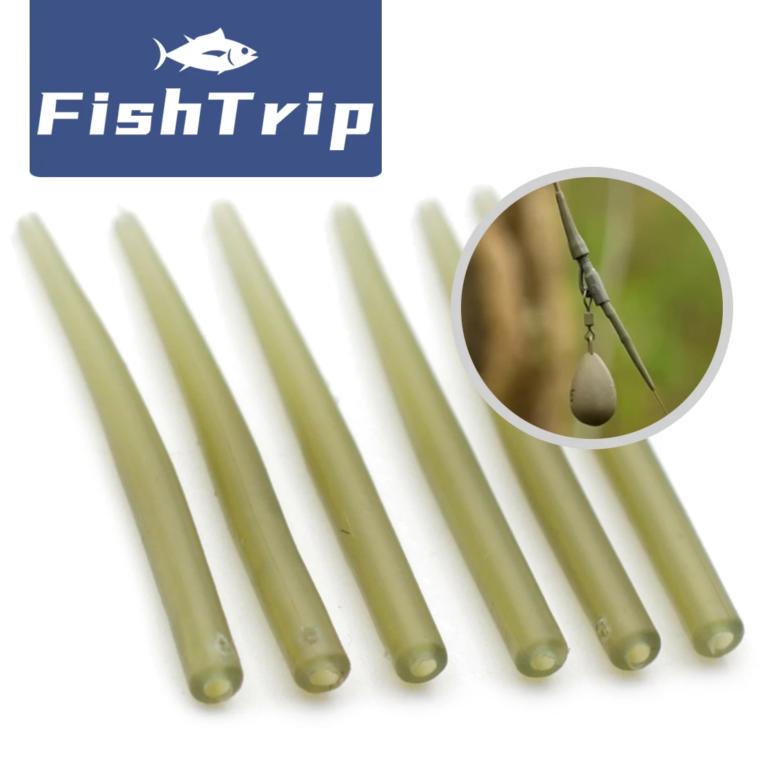 

FishTrip 35mm~55mm Anti Tangle Sleeves Carp Fishing Accessories Soft Tapered Rubber Anti Tangle Sleeves