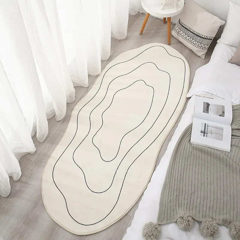 Modern simple Bedside Rug Ins Style Living Room Decoration Plush Carpet Irregular cloud Rugs for Bedroom Fluffy Soft Plush Mat 4
