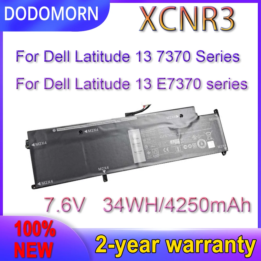 

DODOMORN New XCNR3 P63NY Battery For Dell Latitude E7370,13(7370) P67G MH25J N3KPR WY7CG 34Wh or 43Wh 7.6V