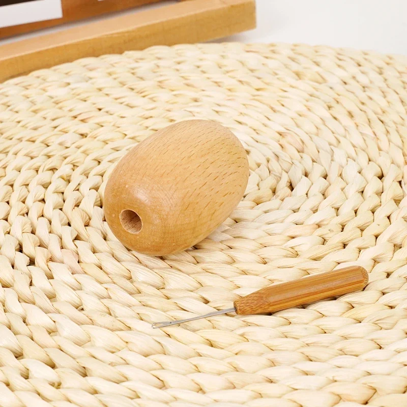 나무 바느질 계란 1개 - 옷, 양말 및 바지용 바느질 액세서리 수리를 위한 DIY 장식 패치 도구