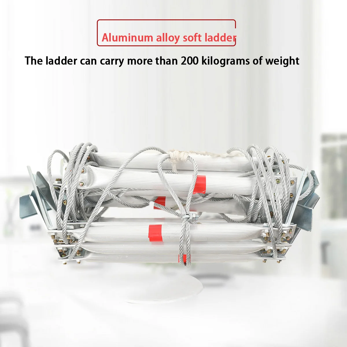 5 m weiche Leiter aus Aluminiumlegierung, Feuerleiter, Seilleiter, Haushalt, Brandschutz, Rettungstechnik in großer Höhe, Kletterleiter – Detail 12