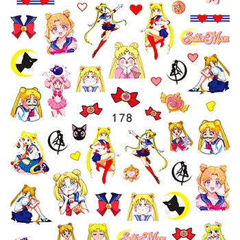 디즈니 만화 아름다운 소녀 네일 스티커, 네일 아트 장식, 미키 마우스 스누피 스티치, 3D 스티커, 네일 아트 용품