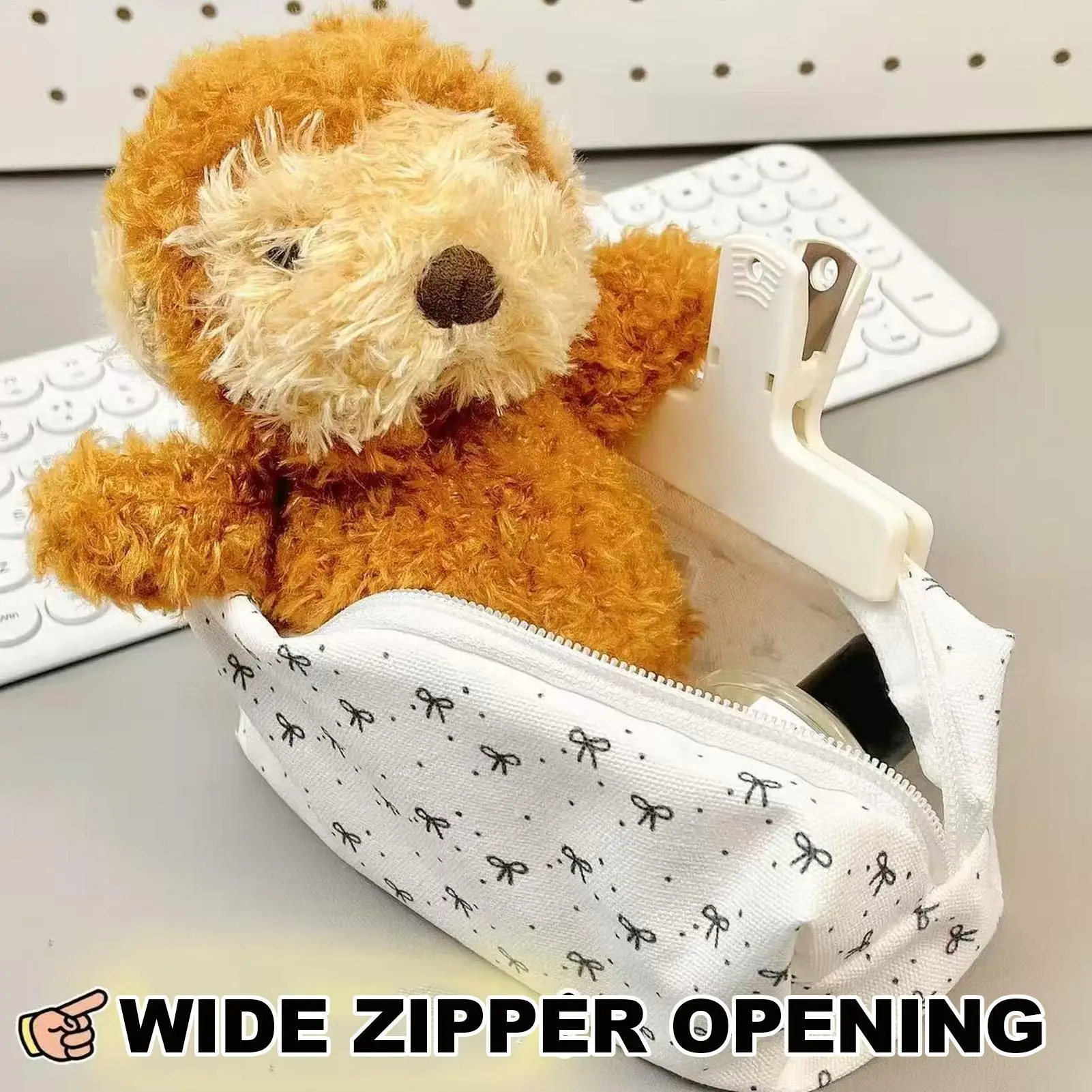 hot sale 1 Pc Exquisite Bowknot Single-layer Pencil Case, Bow Pattern Design Storage Bag, A Must-have For Back To School Season