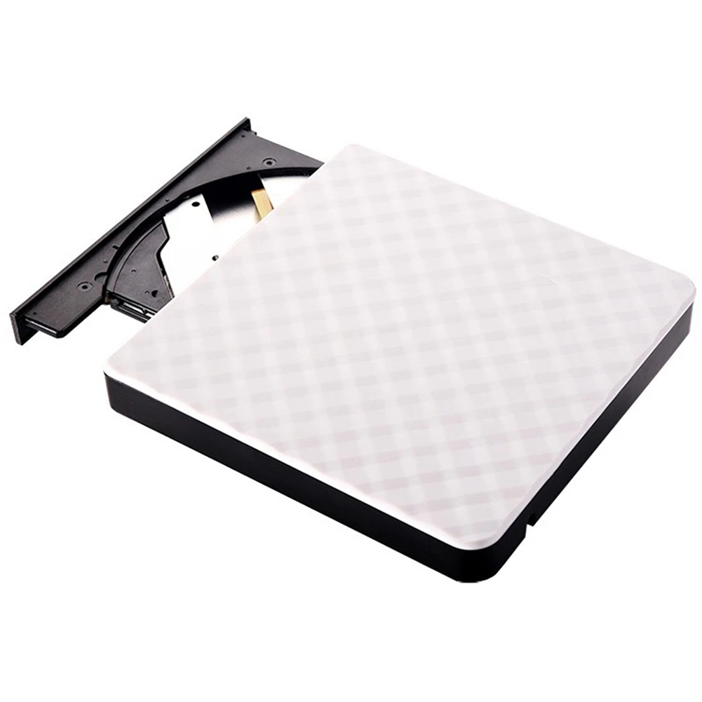 휴대용 노트북 광학 드라이브, 범용 USB 3.0, 외장 DVD 버너 CD/DVD ROM CD RW 플레이어, 녹음기 화이트