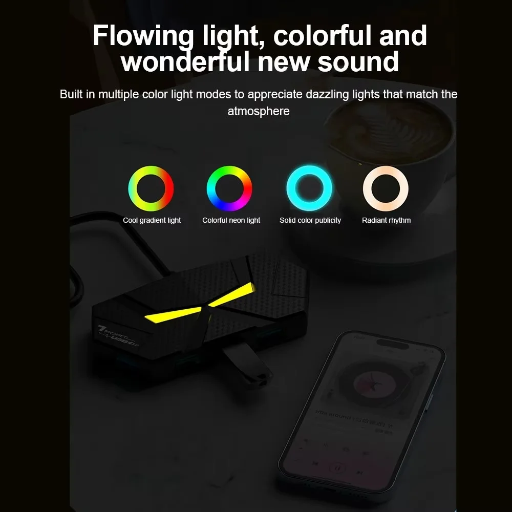 0.6M/1.2M USB HUB 4/7-port Compatible USB 3.0 Expansion Splitter Laptop Connect Hard Drive Computer Type-C Stable Transfer Data