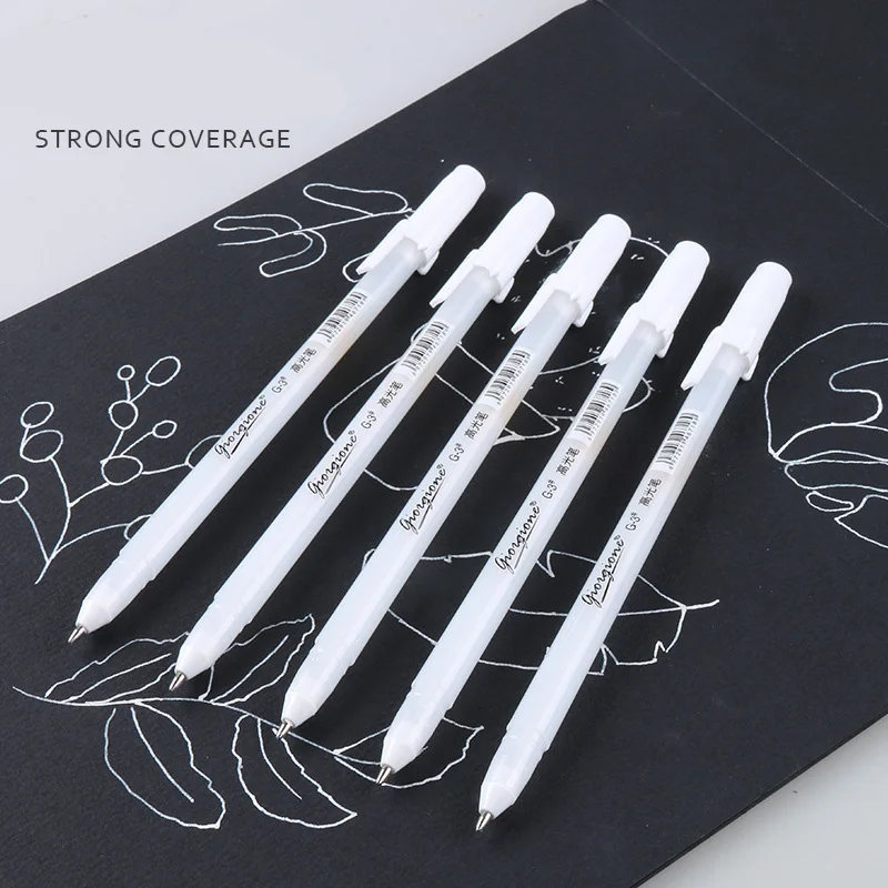Highlighter White Art Painting Pen Creative Design Hook Line Liquid Chalk Paint Markers School Stationery Writing Supplies 3Pcs white marker pens highlighter pen marker pens permanent markers paint marker pen markers pen art markers paint pen art marker pen