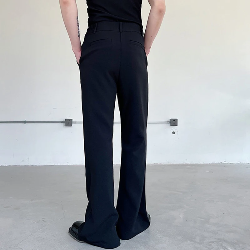 Men Wide Leg Pants Korean Fashion Leisure Bell Bottoms Personality Style Versatile Trend Solid Color Simple Trousers