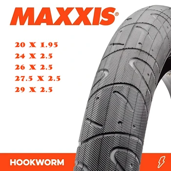 Pneumatico per bicicletta MAXXIS Hookworm 26 x 2.5, pneumatico clincher con bordo in filo metallico per BMX, Street, Park, Vert, Flatland, misure 20, 24, 26, 27.5, 29 pollici/tubo