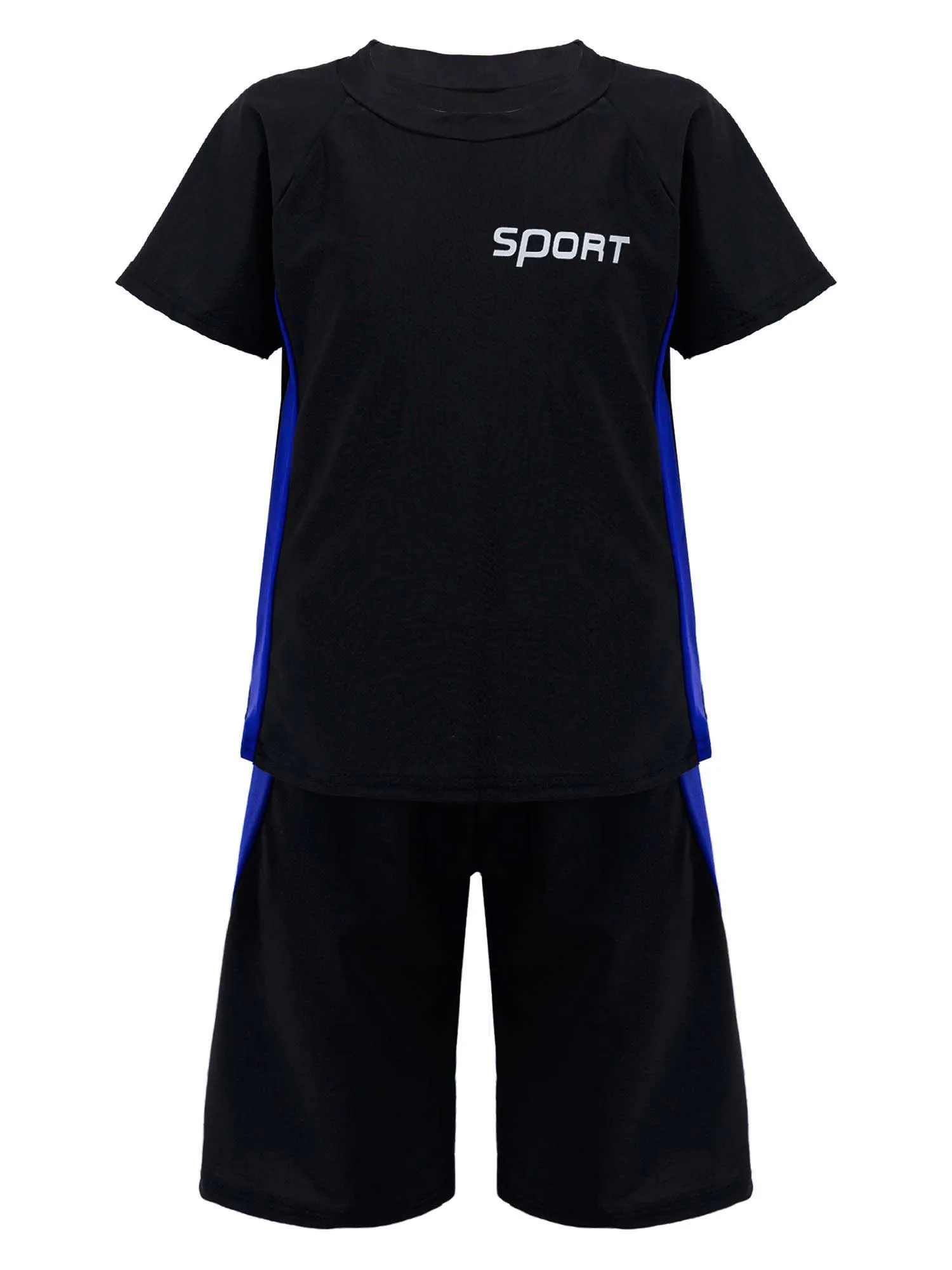 

Kids Boys Two Piece Swimsuit Dry Quickly Short SleeveTop Drawstring Shorts Set Swimming Bathing Training Beachwear Swimwear