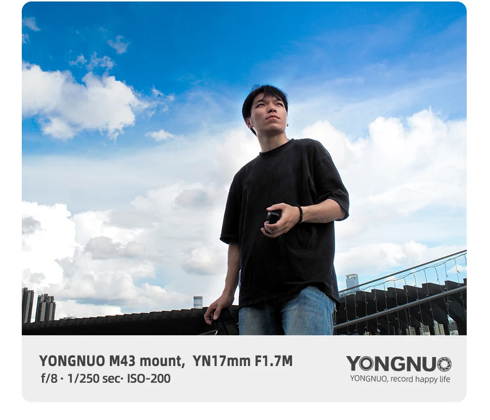 YONGNUO YN17mm 17mm F1.7M for M4/3 Mount Wide Angle Camera Lens Prime Large Aper