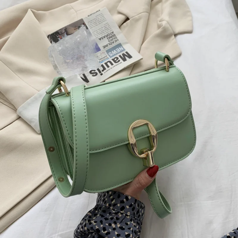 

PU Leather Shoulder Crossbody Square Bags For Women Vintage French Women's Designer Small Flap Handbag Trend Female Armpit Bag
