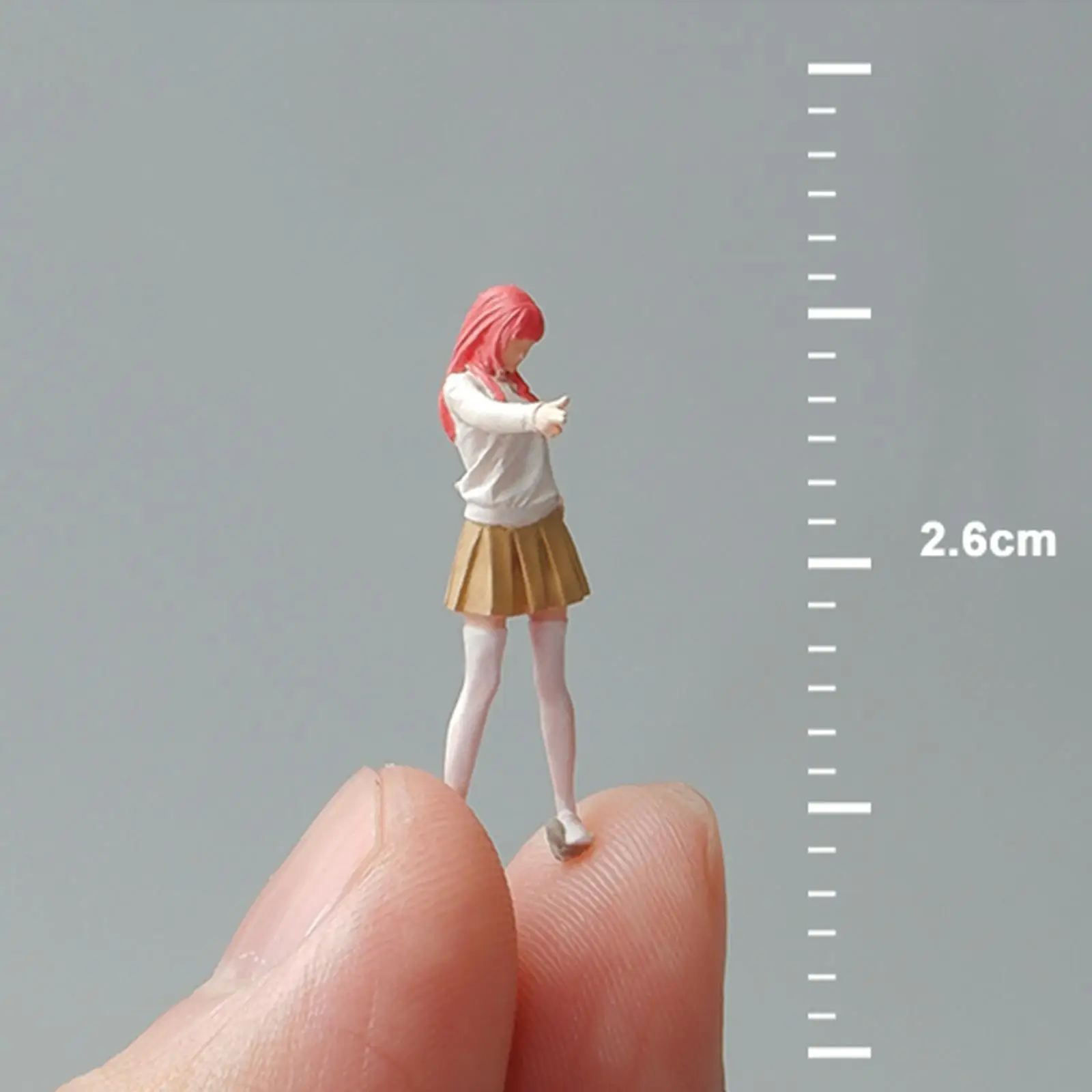 1:64 Long Stockings Girl Model Resin Collectible Tiny People Model for Train Layout Miniature Scene Fairy Garden Micro Landscape