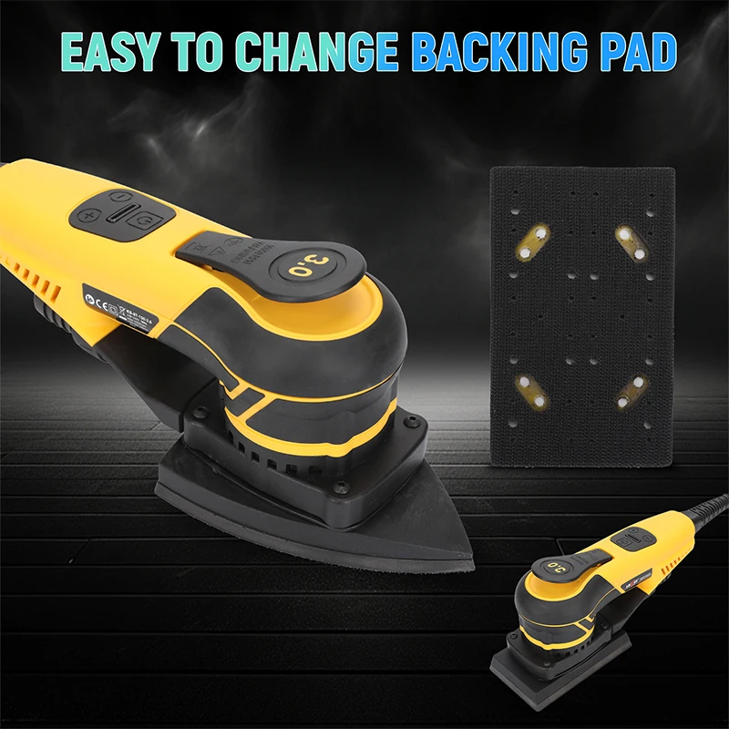 HYVST 350W 3A Electric Delta Random Orbital Sander Mouse Sander with Pluggable Wire,Central Vacuum, Sanders for Wood working