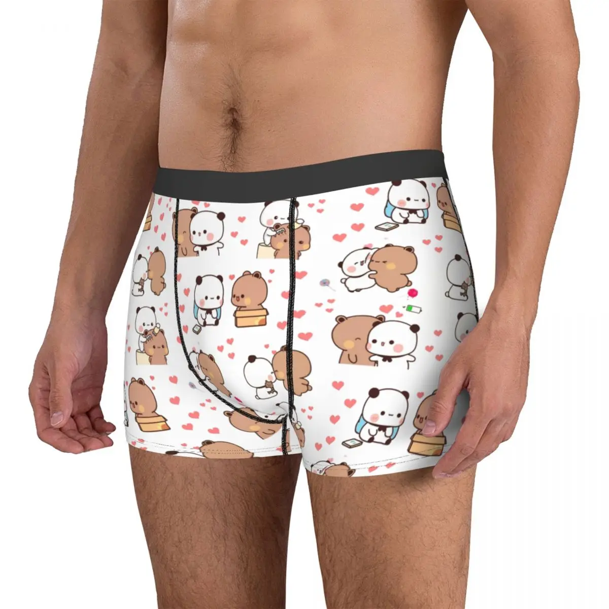 Bubu Dudu Love Story Men Underwear Cute Panda Bear Boxer Briefs