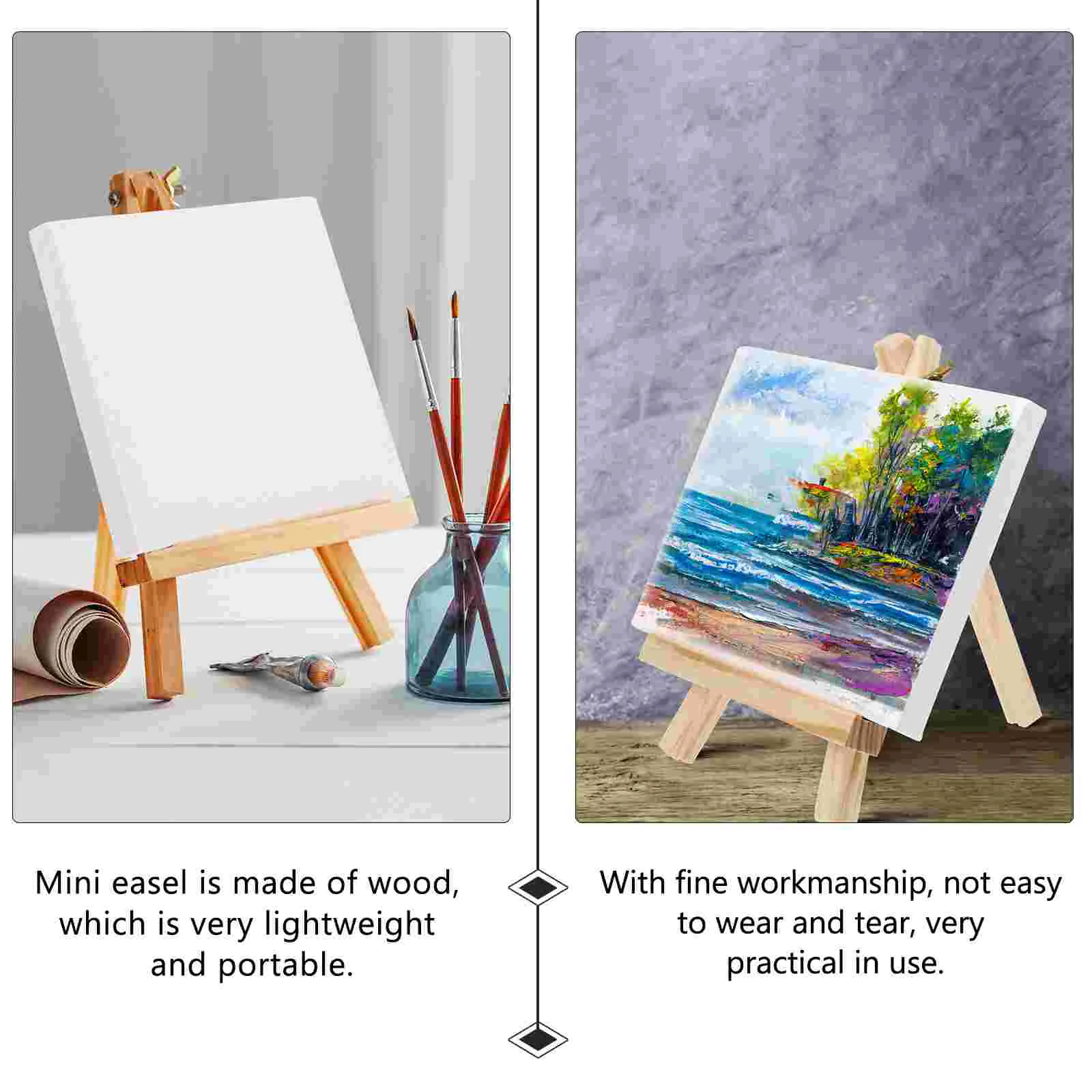 Mini Lightweight Wood Easel Portable Painting Triangle Easel Art Supplies Display Rack Photo Frame Bracket Kids Classroom