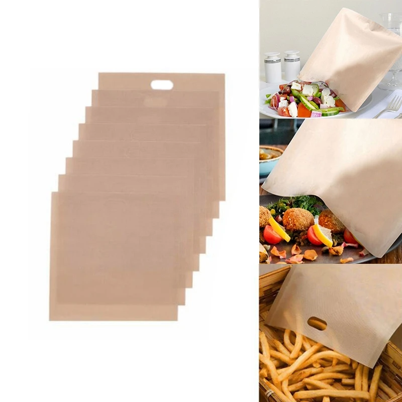 12Pcs Reusable Toaster Bag Non-Stick Bread Baking Bag Sandwich Bags Toast Microwave Heating Pastry Tools