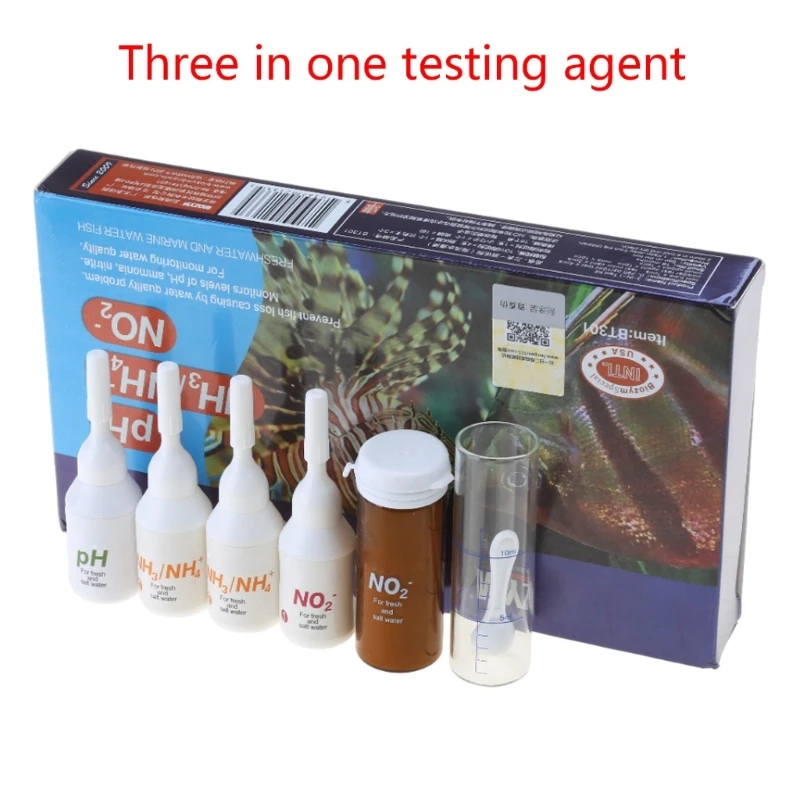 Aquarium Test Kits Testing Solution Monitors pH Nitrites Ammonia Easy to Use