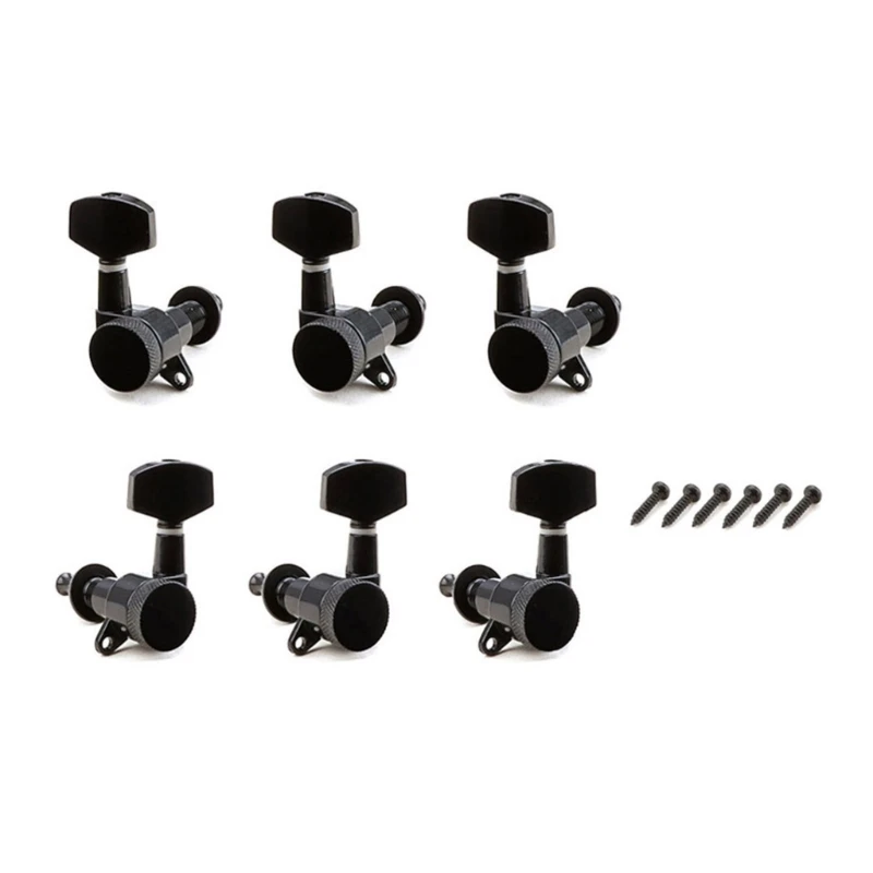 

Y1QE Guitar Locking Tuner 3 Right+3 Left 1:15 Lock String Guitar Tuning Keys Pegs Screws Guitar Machine Heads Replacement Set