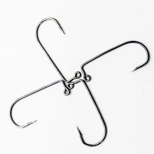 50PCS/lot Aberdeen Offset Jig Fishing Hook High Carbon Steel 90