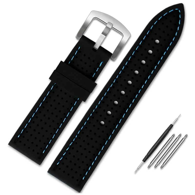 thumbnail image 1 of Correa de reloj de silicona de 20 mm, 22 mm y 24 mm para Huawei Watchband Sport Correa de goma para relojes Mi-do T-issot O-mega Accesorios Si, 1 of 5