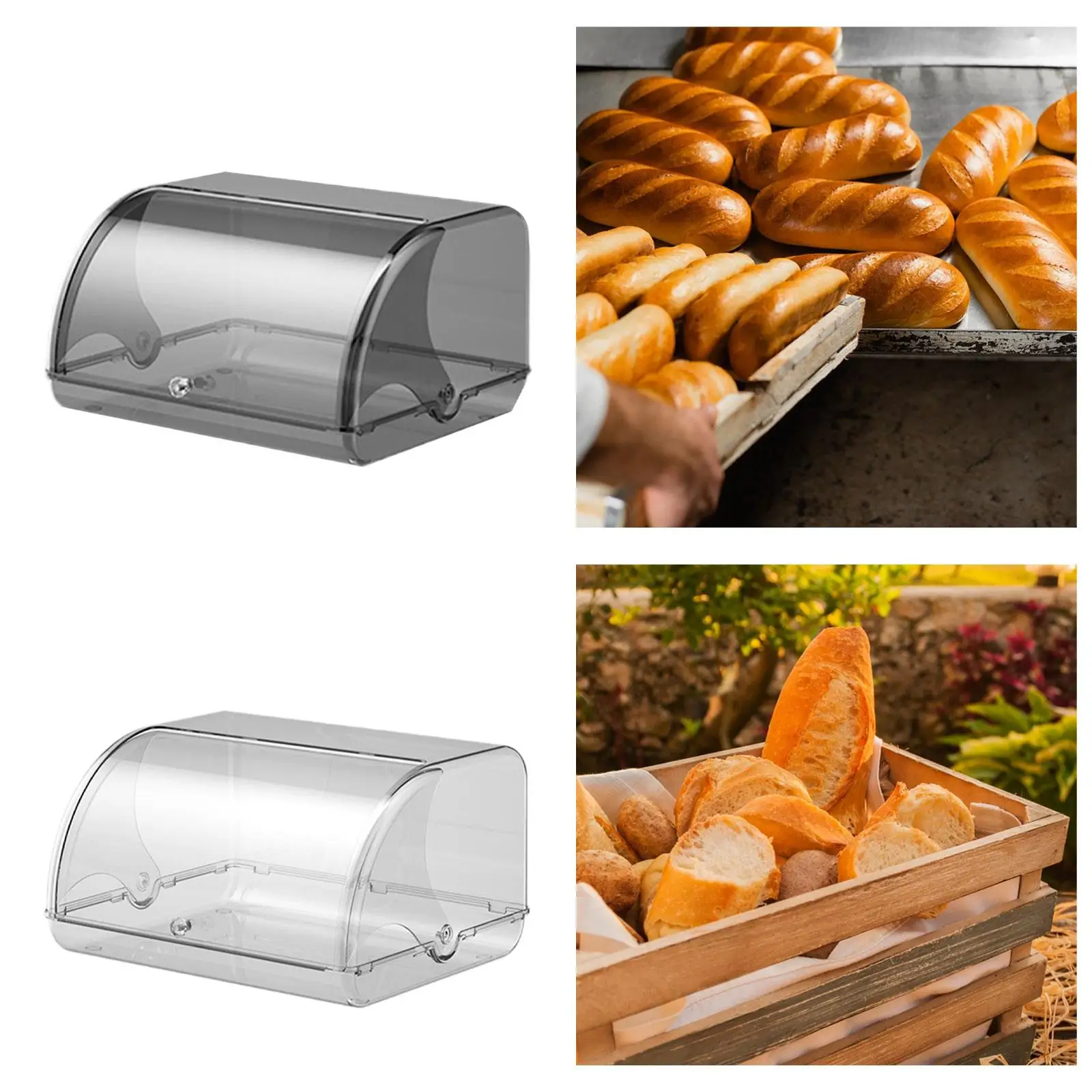 Bread Bin Holder Entrance Farmhouse Large Capacity Bakery Roll Top Bread Bin Portable Sundries Kitchen Counter Bread Storage