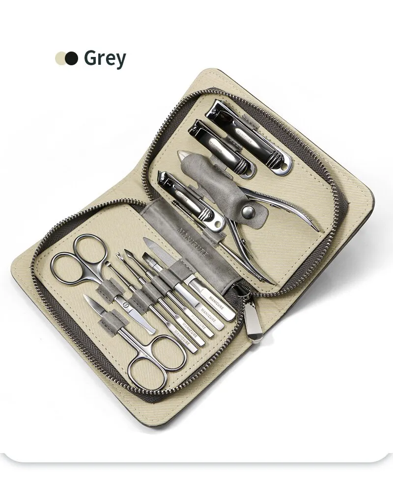High-end 12 Pcs Manicure Set - Stainless Steel Nail Clipper Gift Kit