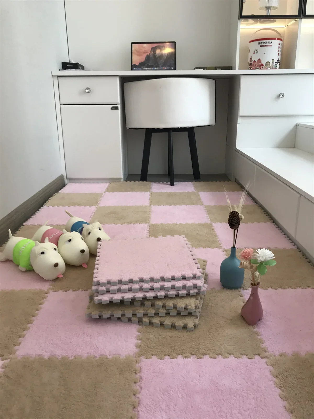 EVA Foam Interlocking Children's Play Mat Plush Soft Carpet Rug