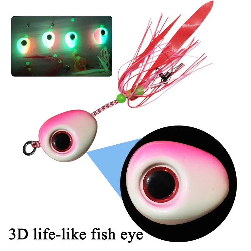 Metal Head with Skirt Jigging Fishing Lure Glow Kabura Pesca Slider Snapper Sea Bream Jig Hard Bait 1PC