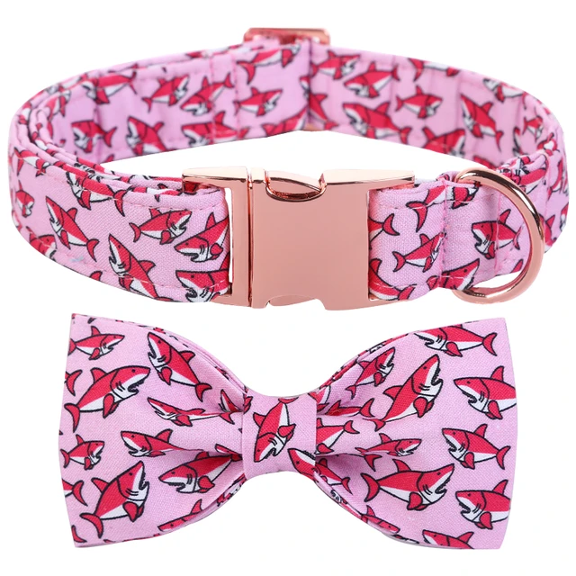 Bowtie Dog Collar Female, Bow Tie Floral Girl Dogs Collars, Adjustable Soft  For Small Medium Large Cats, Cute Daisy Patterns Comfortable Cotton Collars  With Metal Buckle, Durable Pet Puppy Gift Pink 