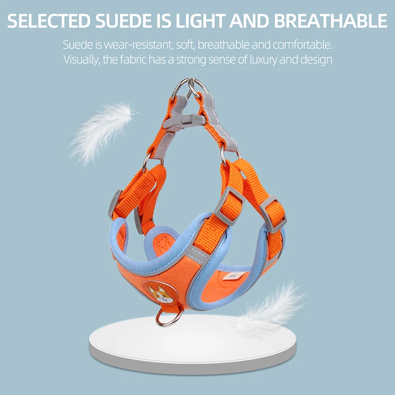 Pet Harness Leash Set Dog Harness and Leash Set Reflective Adjustable Puppy Cat Harness Outdoors Walking Vest For Small Medium Dogs