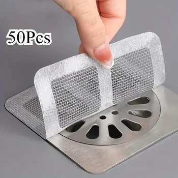 50 pz Usa E Getta Doccia Scarico Capelli Catcher Maglia Doccia Scarico Coperture Pavimento Lavello Filtro Filtro Tappo Per Capelli Per Il Bagno 1
