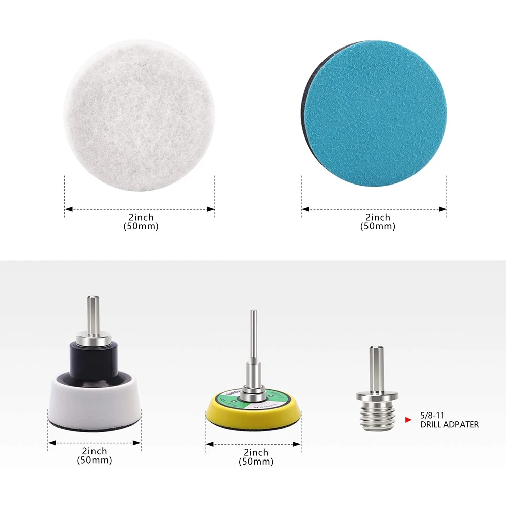 

11Pcs/Set 50mm Wool Felt Polishing Pad Self-adhesive Polishing Wheel With Mandrel For Buffing Metal Glass Wood Plastic