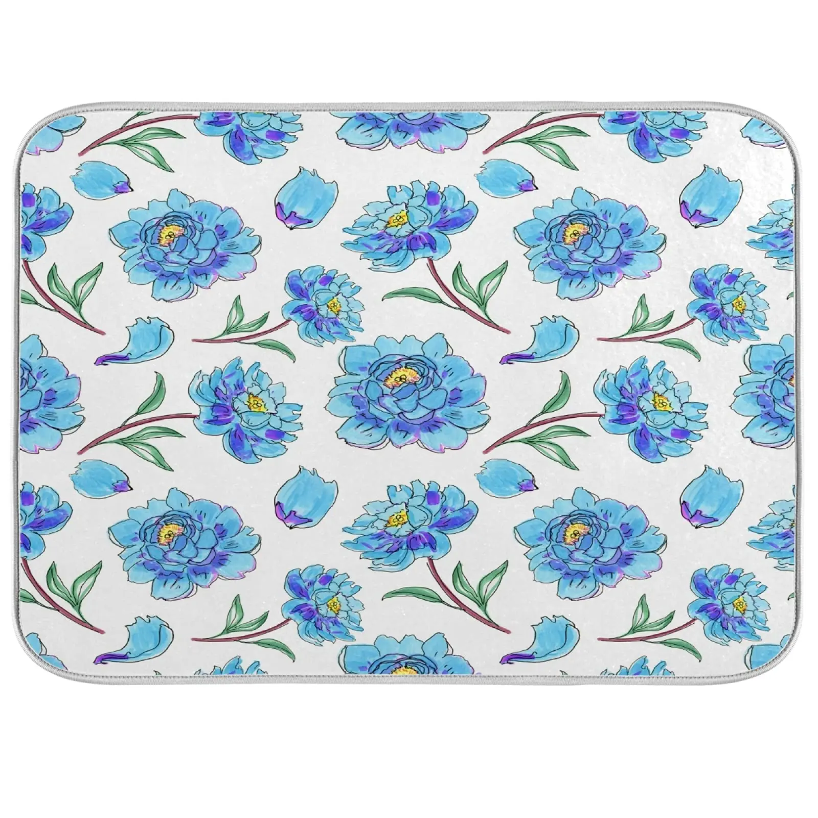 

Dish Drying Mat for Kitchen Counter China Blue and White Washable Absorbent Microfiber Dish Draining Mat Small Heat Resistant