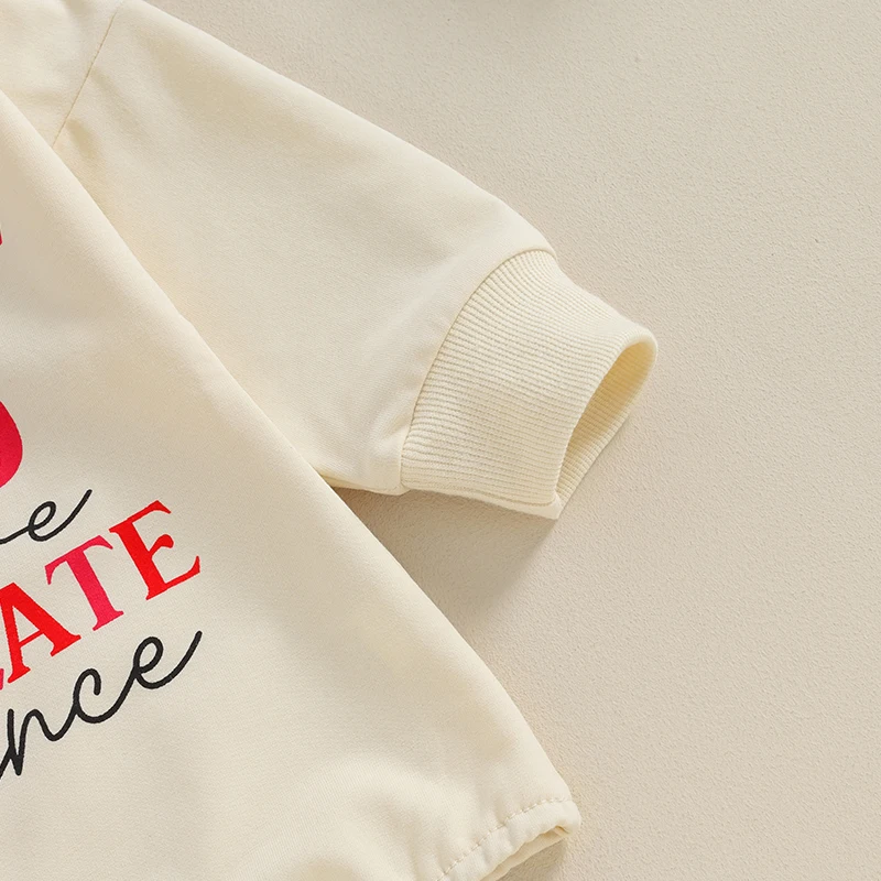 Description Picture 6 of itemBaby Girls Boys Sweatshirts Rompers Valentine s Day Clothes Letter Print Crew Neck Long Sleeve Toddler Bodysuits