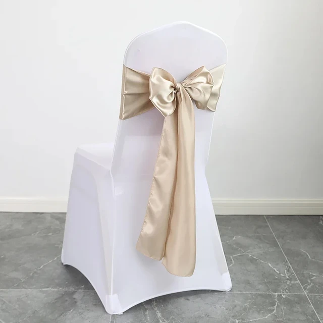 Ceinturage de Chaise en Satin avec Nministériels d, Ruban pour Décoration de Mariage, ix, Événement, Hôtel, Banquet, 10 Pièces/Lot 2