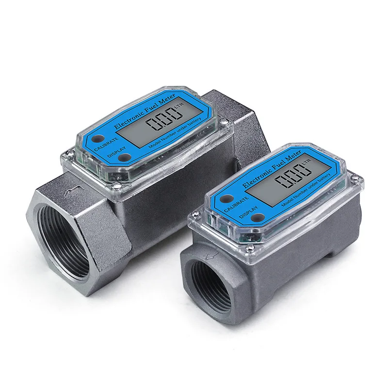 Digital Turbine Flow Meter Flowmeter Gauge Caudalimetro Electronic Flow Indicator Sensor Counter Petrol Fuel Plomeria Water DN25