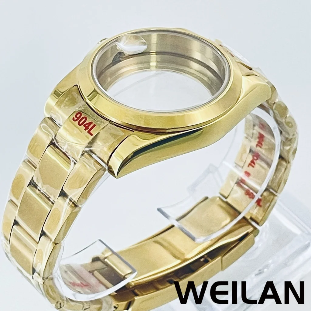 Gold Top Waterproof Watch Case with Sapphire Crystal