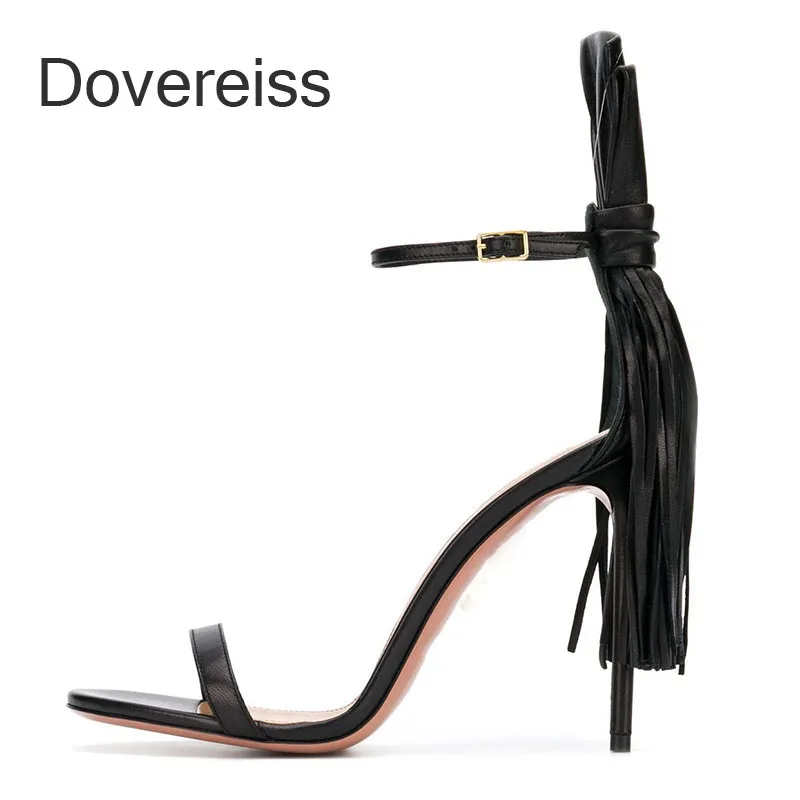 

Dovereiss 2023Fashion Women Shoes Summer New Sexy Stilettos Heels Sandals Narrow Band Buckle Party Shoes Clear Heels 44 45 46